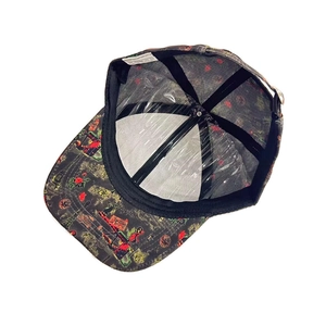 Vintage art print baseball cap with city landmarks and interior structure detail