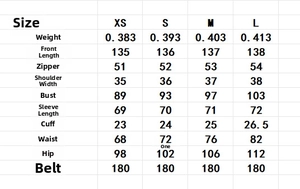 Detailed size chart for floral V-neck maxi dress with measurements for XS to L sizes