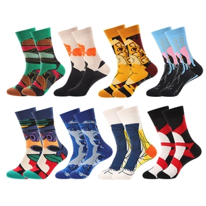 Abstract Art Oil Painting Crew Socks Cotton Blend Breathable Colorful Picasso Style Casual Streetwear Unisex Fashion