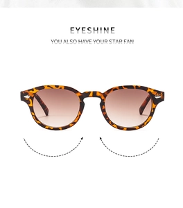 Detail of tortoise shell sunglasses frame with silver metal diamond accents and brown lenses