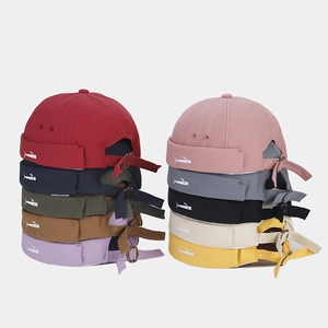 Docker Hat Brimless Cap 100% Cotton Canvas Fish Embroidery Adjustable Metal Buckle Retro Streetwear For Men Women