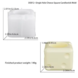 Detail of square cheese-shaped silicone mold with its resin holder finished product