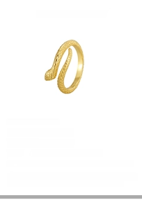 Detailed scale texture and 16.9mm adjustable size marking of the silver snake ring