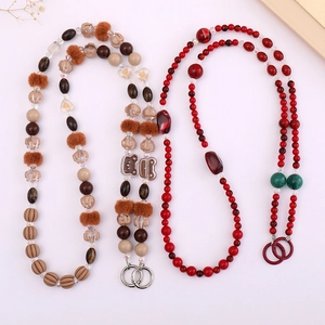 Acrylic Beaded Crossbody Chain Phone Lanyard For Bag Cartoon Bear Plush Agate Charm Handcrafted Versatile Accessory