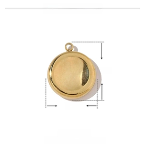Dimensions du pendentif martelé en acier 15mm x 13mm avec indication du poids de 2,5g