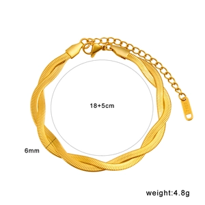 Close-up of 6mm golden flat snake chain with lobster clasp and 18KGP engraving