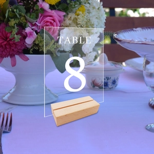 Clear acrylic table number 8 with wooden base for wedding party table decor