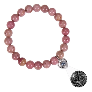 Natural Gemstone Beaded Bracelet Heart Projection Pendant Multi Language I Love You Romantic Gift Jewelry For Lovers