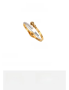 Detailed size specifications for a gold stainless steel beaded open bangle with weight info