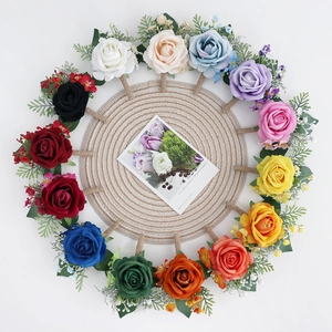 Boutonnière De Rose Artificielle Fleur En Satin Avec Corde De Jute Fait Main Pour Mariage Banquet Marié Réunion