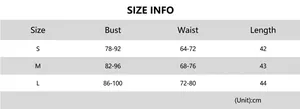 Size chart for slim fit solid tank top showing bust, waist, and length measurements in cm