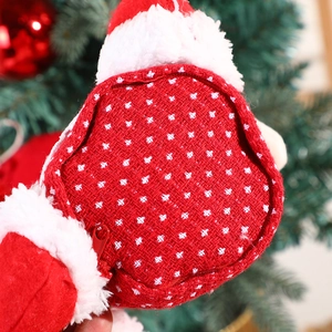 Christmas plush apple bag with reindeer design and red zipper for holiday gifts