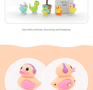 Détails de jouets mécaniques en forme d'animaux, canards et dinosaures en plastique ABS