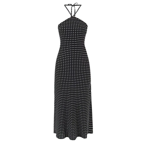 Women Halter Backless Polka Dot Midi Dress Sexy A-Line Sleeveless Summer Party Beach Dress Vintage Fashion Clothing