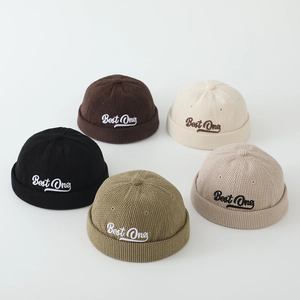 Corduroy miki hats for boys featuring letter embroidery in five assorted colors