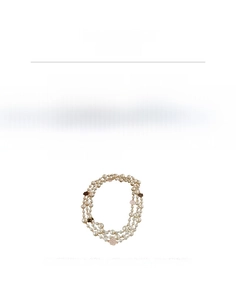 Detail showing long camellia baroque faux pearl necklace specifications and dimensions
