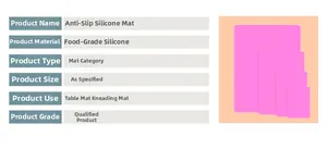 Detail of pink food-grade silicone kneading mat showing multi-size rectangle stack options