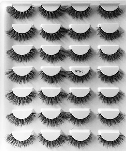 Makroaufnahme von 28 Paar dichten, überkreuzten falschen Wimpern im Set MY14-7