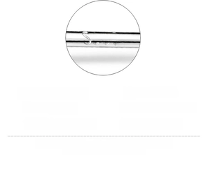 Detailed view of S999 sterling silver hallmark on tassel ear wire and technical specs
