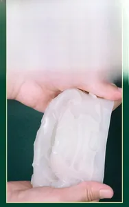 Macro detail of silicone mold showing clear interior texture for Christmas candle making