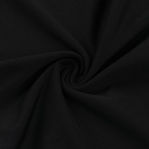 Detail of premium black mesh fabric with smooth texture and high elasticity