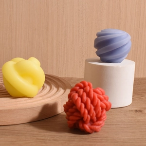 Moules en silicone pour bougies torsadées et boules de corde pour décors en plâtre DIY