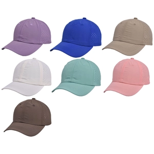 Breathable quick-dry kids baseball caps in seven colors with laser-cut ventilation