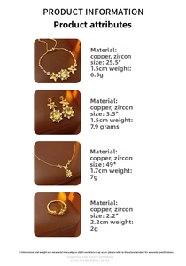 Tableau détaillé des tailles pour parure vintage en cuivre et zircons verts avec poids