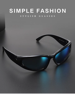 Detail view of sports sunglasses frame with model E5119 text and CE certification mark