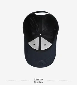 Detailed interior view of a casual baseball cap showing the breathable mesh lining.