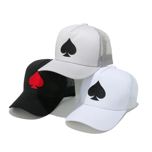 Spade Embroidered Trucker Hat Cotton Mesh Breathable Baseball Cap Snapback Sunshade Hip Hop Sport Hat For Men Women