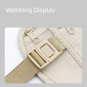 Sac banane de sport léger avec tissu ripstop beige et sangle élastique réglable