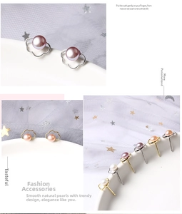 Detailed view of cloud-shaped silver stud earrings featuring elegant natural freshwater pearls