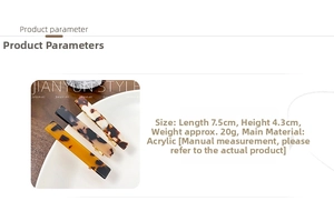 Detailed view of three minimalist acetate hair clips with amber and tortoiseshell patterns