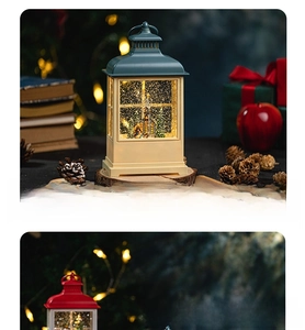 Close-up of vintage Christmas lantern decoration with 8x3.5x14cm size dimensions