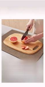 Detail of thickened brown linen texture kitchen mat with anti-slip bottom for dish drying