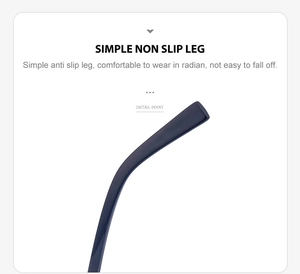 Detail of ergonomic curved sunglasses temple tips with anti-slip matte finish
