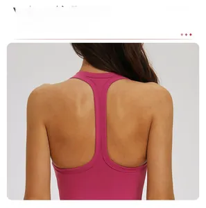 Detail of a deep pink sports bra showing the Y-shaped back design for fitness
