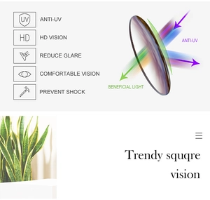 Détail des verres anti-UV et vision HD sur ces lunettes de soleil carrées à la mode