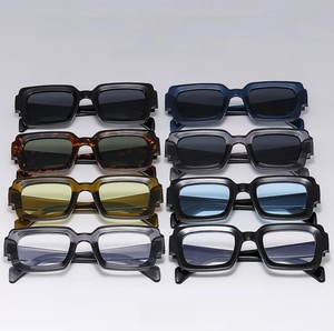 Collection of square frame sunglasses in eight colors featuring physical pictures of style 3763