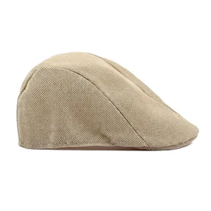 Atmungsaktive khakifarbene Mesh-Schiebermütze für Herren mit Vintage-Baskenmützen-Design