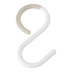 Multi-purpose S-shaped hook in white and grey for hanging bags and clothes