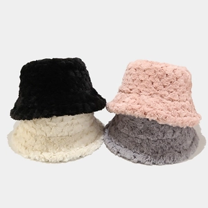 Chapeau Bob Chaud D'hiver En Fausse Fourrure Couleur Unie Peluche Douce Casquette Coupe-vent Épaisse Pour Femmes