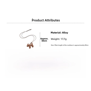 Détail du collier pendentif chiot en alliage avec chaîne de 80 cm et poids de 17,7 g