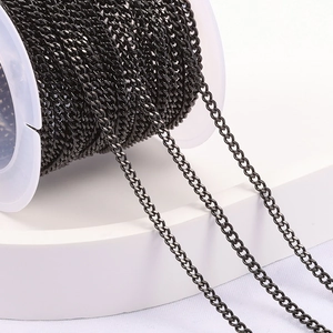 Chaîne en acier inoxydable noir fusil pour bijoux DIY colliers et bracelets en rouleau