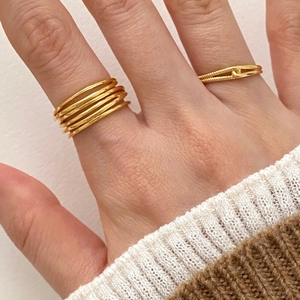 925 Sterling Silver Multi Layer Winding Ring Geometric Minimalist Multi Line Open Adjustable Fashion Jewelry For Women