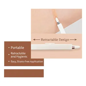 Tragbarer ausziehbarer Make-up Pinsel für Concealer und Lippen in weißem Design