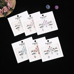 6 packs of fashion face gems and acrylic crystal stickers for festive makeup parties