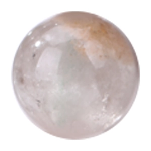 Natural green phantom quartz crystal round bead with internal orange moss textures