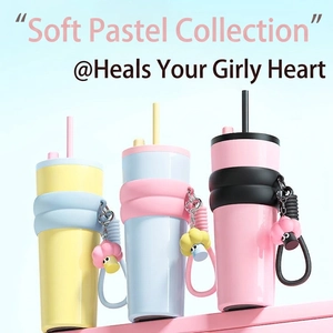 316 Stainless Steel Vacuum Insulated Tumbler With Straw And Handle Large Capacity Portable Car Water Bottle Travel Mug